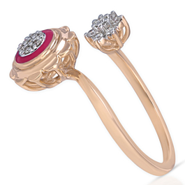 Mesmerizing Dual Floral Diamond Ring - Aziraa Collection