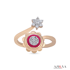 Mesmerizing Dual Floral Diamond Ring - Aziraa Collection