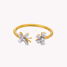 Shimmering Floral With Butterfly Diamond Ring - Tubella Collection