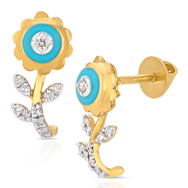 Adorable Blooming Sunflower Diamond Earrings - Aziraa Collection