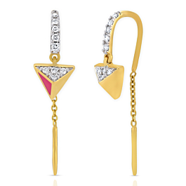 Artistic Triangular Pattern Diamond Earrings - Aziraa Collection