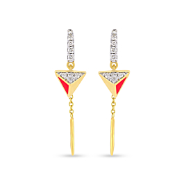 Artistic Triangular Pattern Diamond Earrings - Valentine Collection