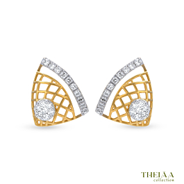 Trendy Sleek Diamond Earrings - Theiaa Collection
