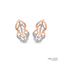 Resplendent Leaf Pattern Diamond Earrings - Melody Collection