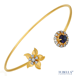Enchanting Floral Diamond Cuff Bracelet - Tubella Collection