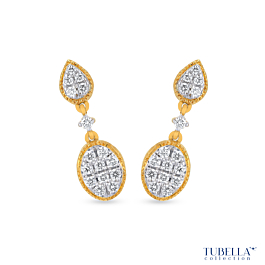 Dazzling Oval Shaped Diamond Earrings - Tubella Collection