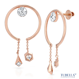 Stunning Geometric Shaped Diamond Earrings - Tubella Collection