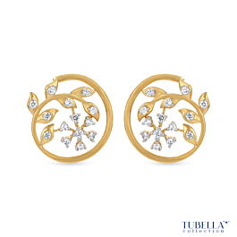 Elegant Floral Diamond Earrings - Tubella Collection