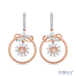 Sparkling Interloped Floral Diamond Earrings - Tubella Collection