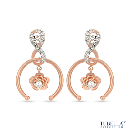 Pretty Rose Floral Diamond Earrings - Tubella Collection
