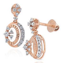 Impressive Semi Floral Diamond Earrings - Melody Collection