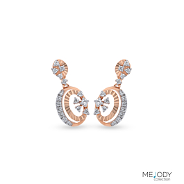 Impressive Semi Floral Diamond Earrings - Melody Collection