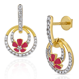 Eye Catching Floral Diamond Earrings - Aziraa Collection