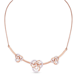 Fashionatic Triple Floral Diamond Necklace - Tubella Collection