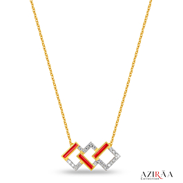 Elegant Cubic Pattern Diamond Necklace - Aziraa Collection