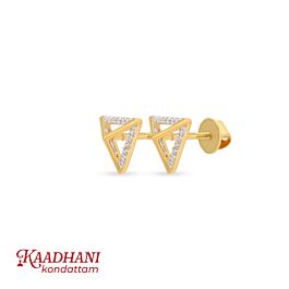 Glinting Petite Triangular Diamond Earrings