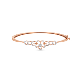 Ravishing Floral Diamond Bracelet-EF IF VVS-18kt Rose Gold-5.5-