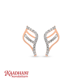 Enchanting Leaf Pattern Diamond Earrings