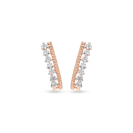 Glossy Hoop Pattern Diamond Earrings