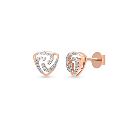 Refulgent Geometric Pattern Diamond Earrings