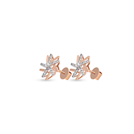 Gleaming Snow Flake Diamond Earrings