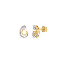 Charming Swirl Design Diamond Earrings