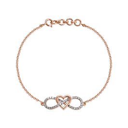 Entwined Infinity Heart Diamond Bracelet