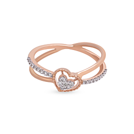 Trendy Dual Heart Diamond Ring