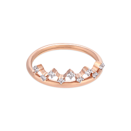 Modern Crown Diamond Ring