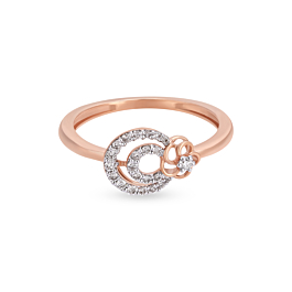 Glimmering Dainty Floral Diamond Ring