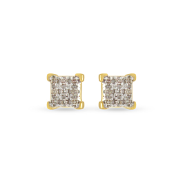 Modern Cubic Design Diamond Earrings-EF IF VVS-18kt Rose Gold-