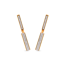 Stylish Rectangle Drops Diamond Earrings - Invogue Collection