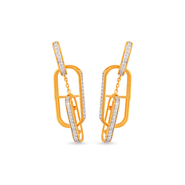 Trendy Linked Drops Diamond Earrings - Invogue Collection