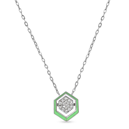Modish Hexa Pattern Diamond Necklace - Aziraa Collection
