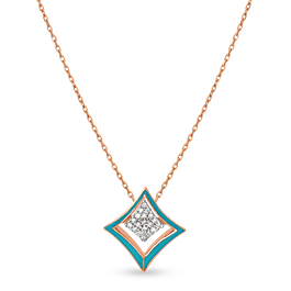 Shimmering Geometric Design Diamond Necklace - Aziraa Collection