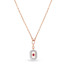 Mesmerizing Red Stone Diamond Necklace - Aziraa Collection