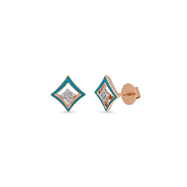 Glitzy Rhombic Pattern Diamond Earrings - Aziraa Collection