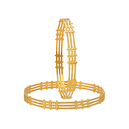 Classic Fence Pattern Gold Bangles