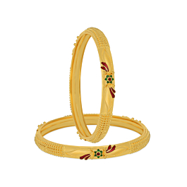 Gorgeous Floral Gold Bangles