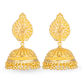 Glam Beauty Jhumka Beads Gold Earrings
