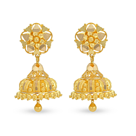Exuberant Floral Gold Earrings