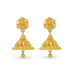 Appealing Sleek Floral Gold Earrings
