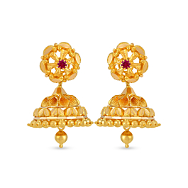Ebullient Floral Gold Earrings