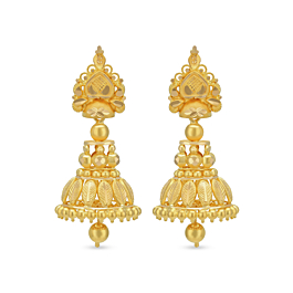 Lustrous Leafy Gold Earrings