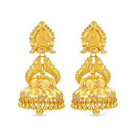 Captivating Mayuri Gold Earrings
