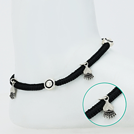 Prefect Heart Crown Silver Anklets
