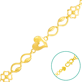 Enticing Floral Heartin Gold Bracelets