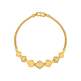 Exquisite Rhombic Shape Gold Bracelet