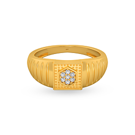 Lambent Hexa Pattern Gold Ring
