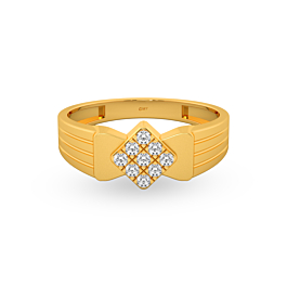 Effulgent Cross Bow Pattern Gold Ring